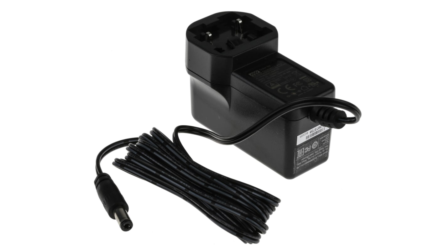 Adaptador AC/DC MEAN WELL 80 → 264V ac, 12V dc, 1 salida, 500mA, 6W, , Aprobación médica Regulable