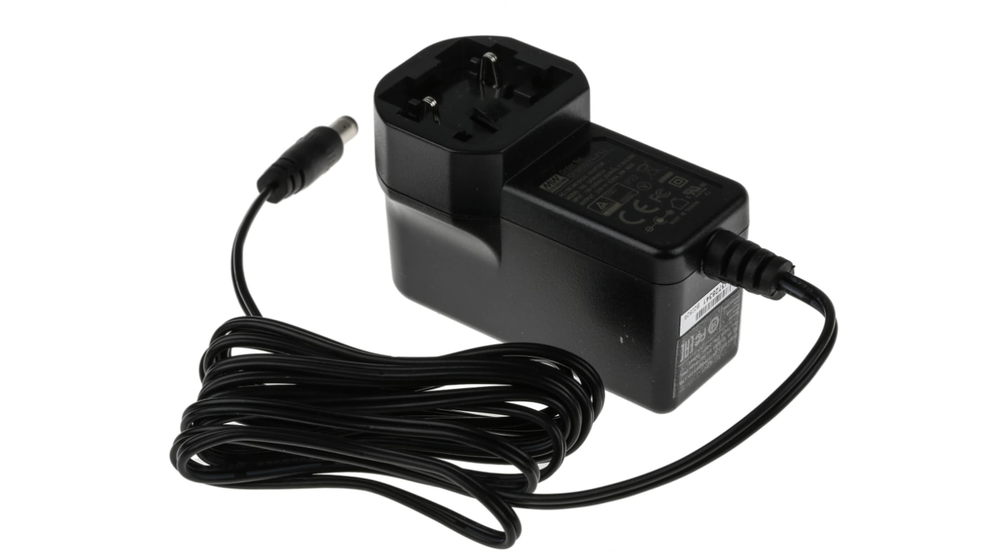 MEAN WELL 6W Plug-In AC/DC Adapter 24V dc Output, 250mA Output