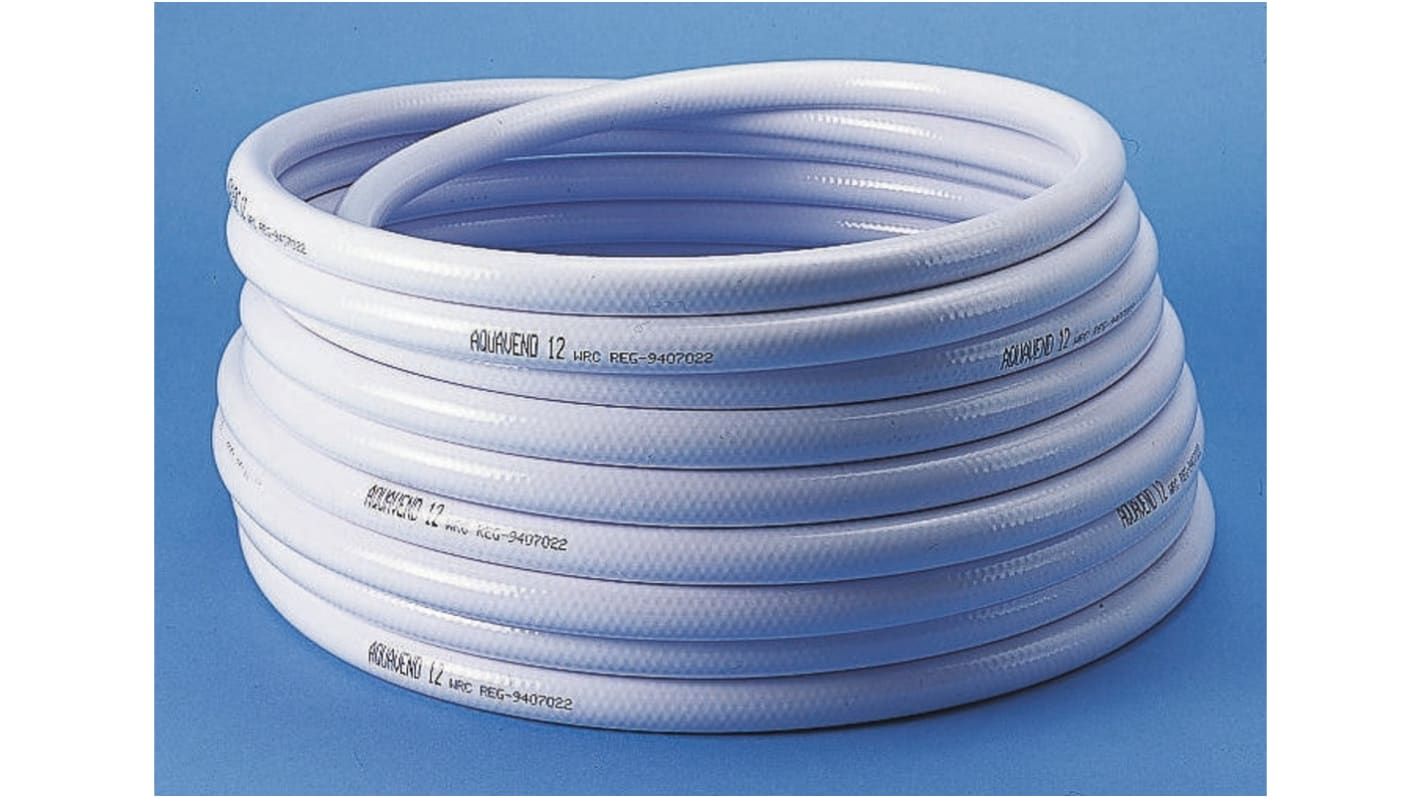 RS PRO Hose Pipe, PVC, 19mm ID, 26mm OD, White, 10m RS