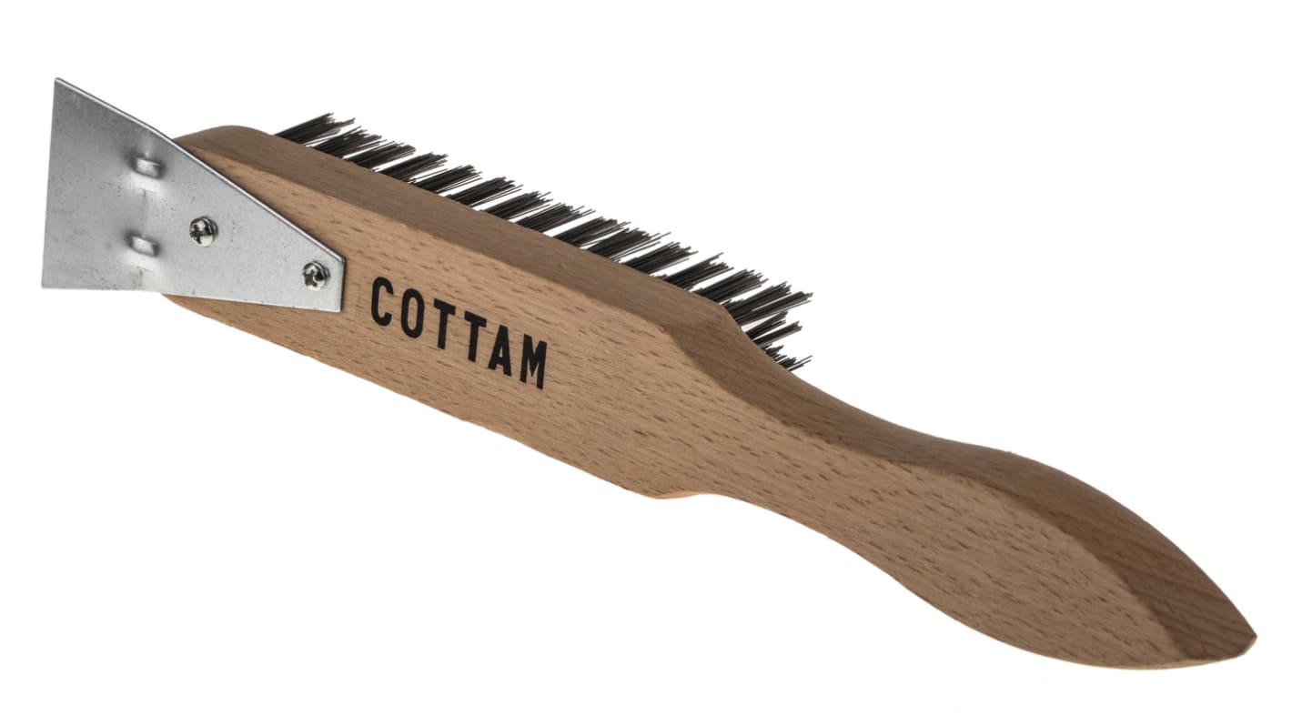 Cottam Wood 37mm Steel Wire Brush, For Engineering, General Cleaning, Rust Remover