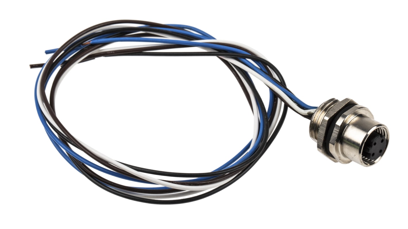 Conector circular RS PRO hembra de 4 vías hembra, Montaje frontal, IP67