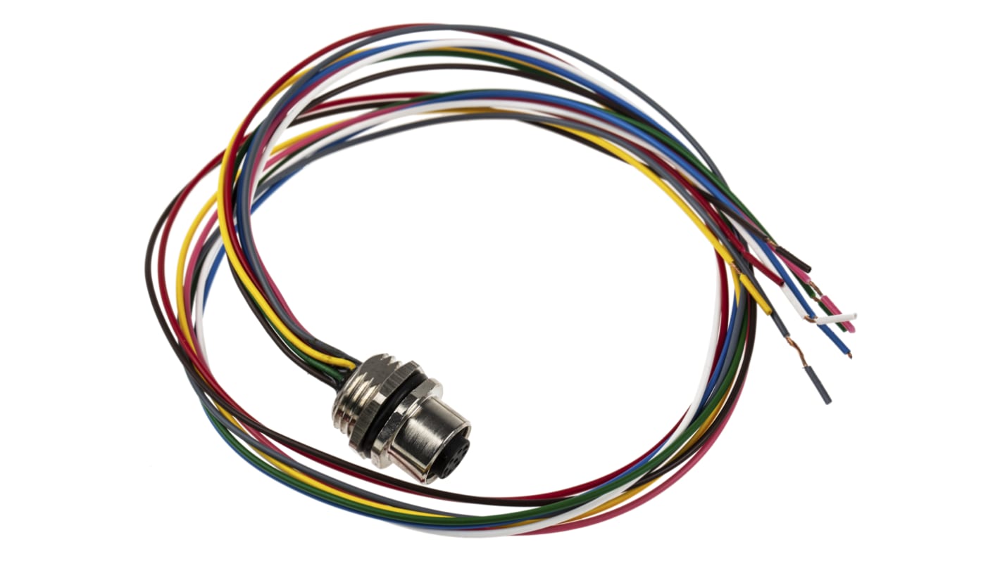 Conector circular RS PRO hembra de 8 vías hembra, Montaje frontal, IP67