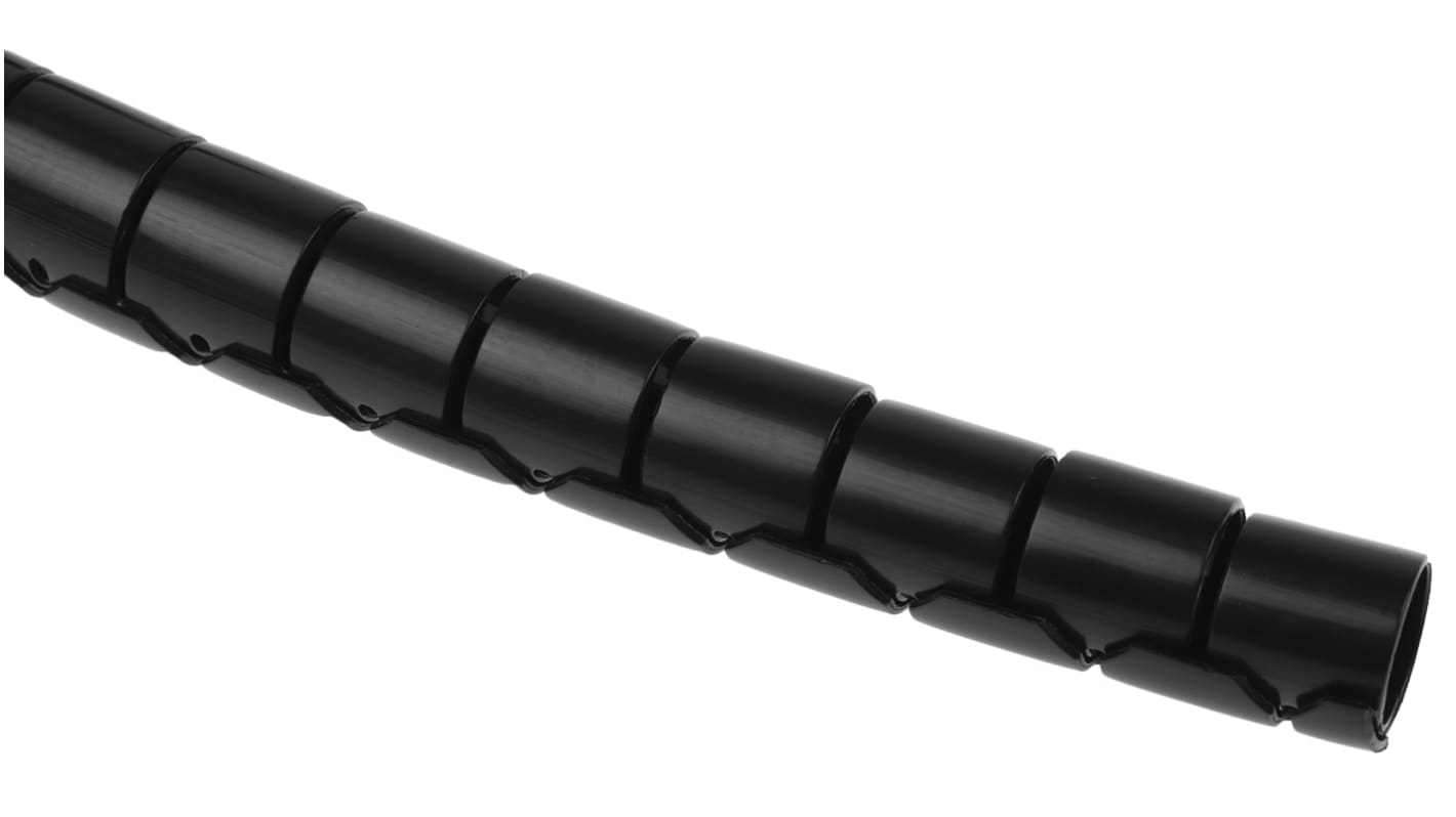 Spirális kábelburkolat, Nejlon, Fekete, 15mm → 15mm