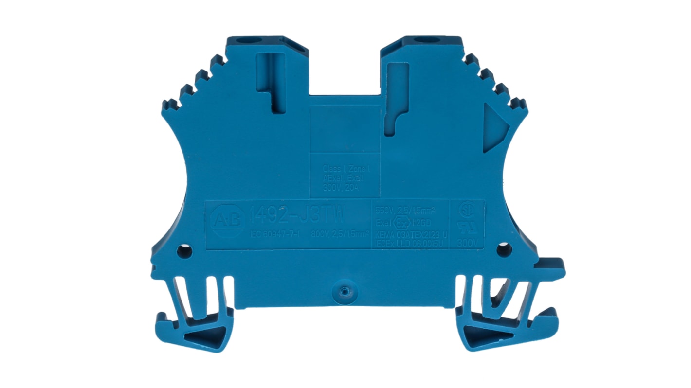 Rockwell Automation 1492-J3TW Series Feed Through Terminal Block, 3-Way, Single Side-10 A, Twin Side- 20 A, 22 - 12 AWG