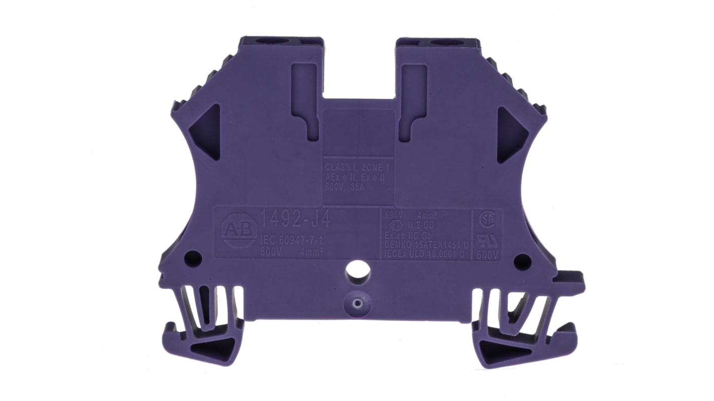 Bloc de jonction à vis Rockwell Automation 1492, 2 pôles , Cage à vis, 35A