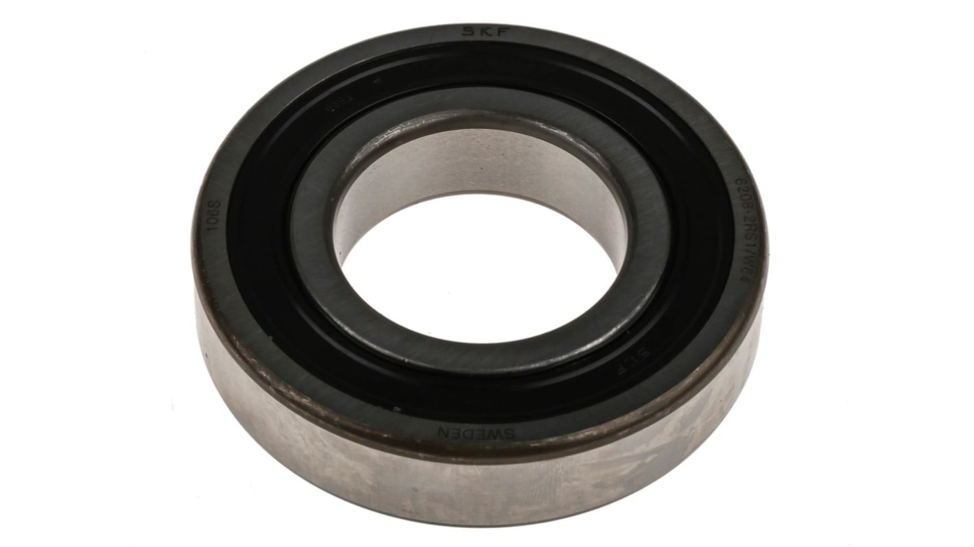 SKF 6208-2RS1/W64 Single Row Deep Groove Ball Bearing- Both Sides Sealed 40mm I.D, 80mm O.D