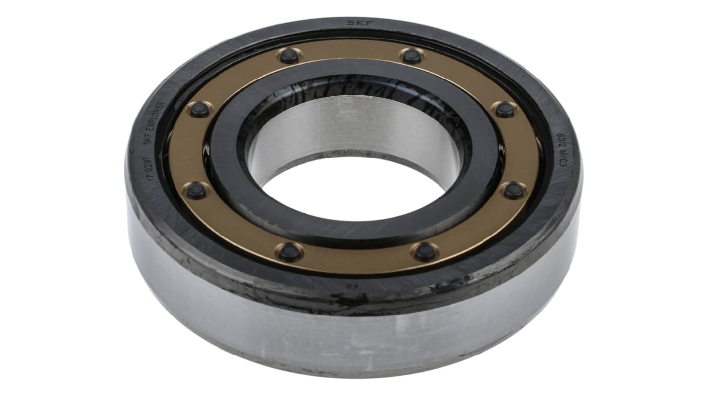 SKF 6312 M/C3 Single Row Deep Groove Ball Bearing- Open Type 60mm I.D, 130mm O.D