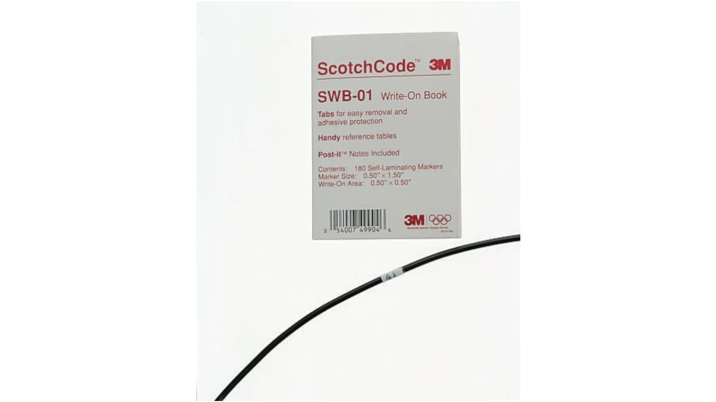 3M SWB -04 Adhesive Cable Marker Book, 8 → 39mm Cable