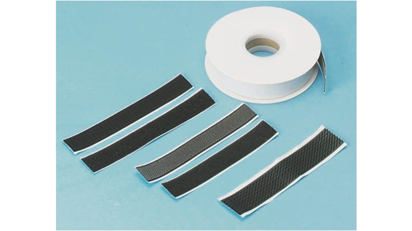 Velcro Pilzkopf-Haken Klettband, 20mm x 5m, Schwarz