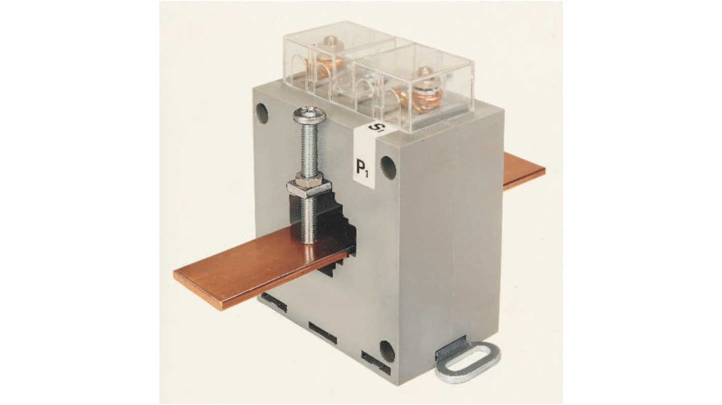 Transformador de corriente HOBUT CT173, Montaje en Base, entrada 120A, ratio: 120:5, Ø int. 40mm