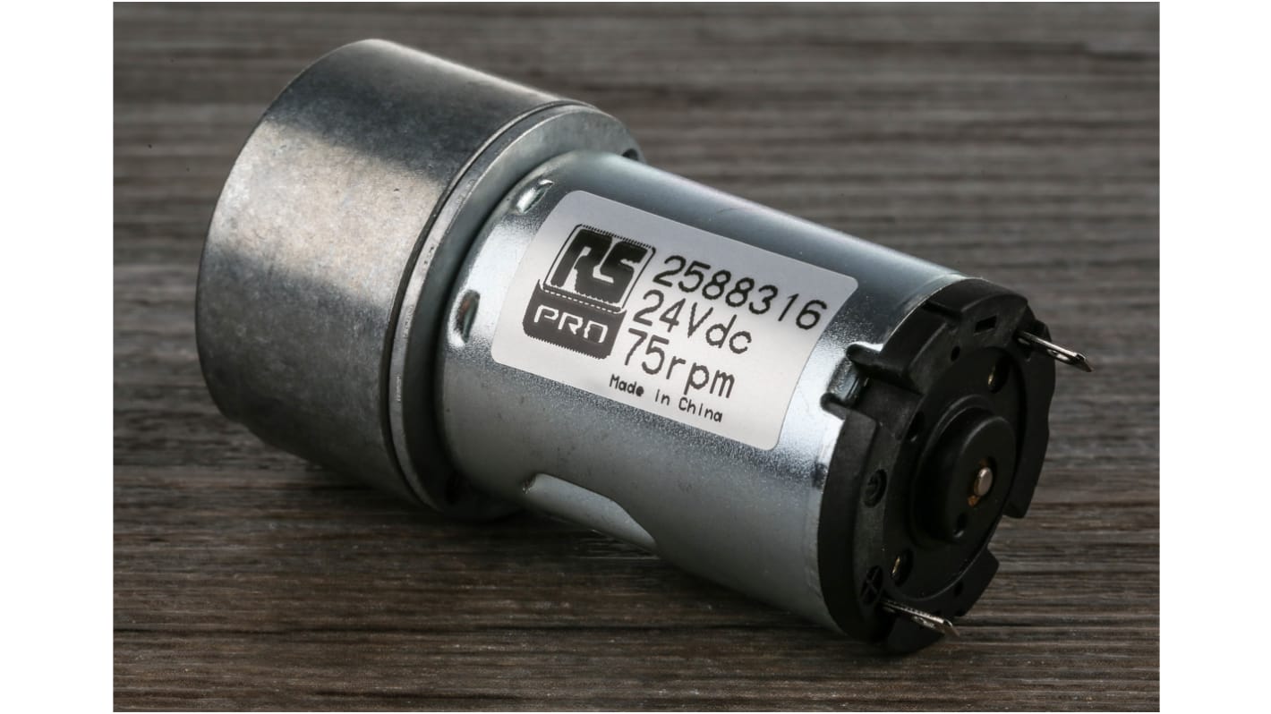 RS PRO Geared DC Geared Motor, 24 V dc, 20 Ncm, 75 rpm, 5mm Shaft