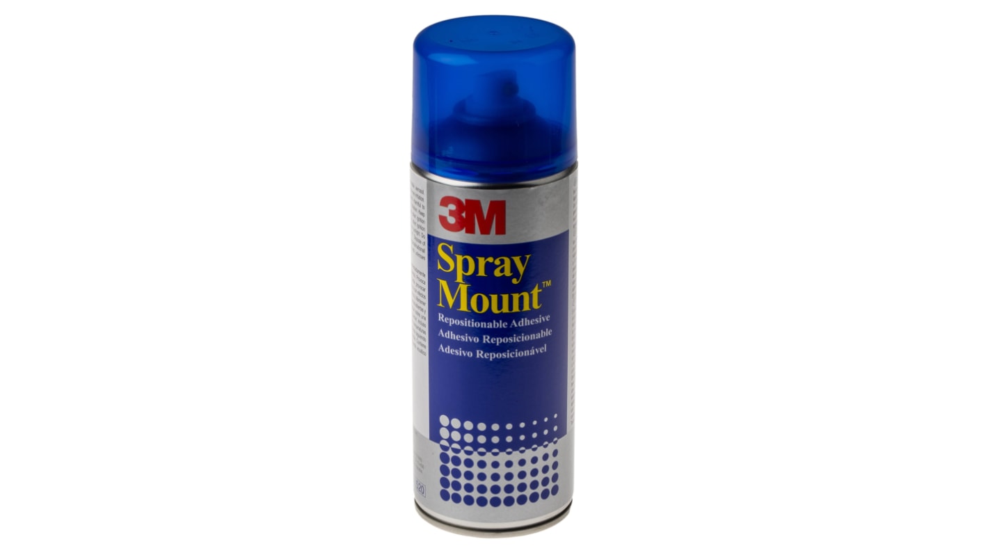 3M SprayMount Sprühkleber Flüssig Weiß, Dose 400 ml, für Teppich, Kork, Textil, Schaumstoff, Metall, Papier, Holz