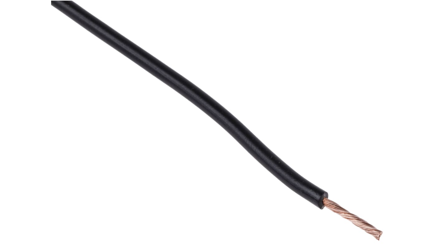 Przewód montażowy 0,25 mm² Czarny Staubli PVC 23 AWG 500 V dł. 100m 66/0,07 mm +70°C RoHS Compliant