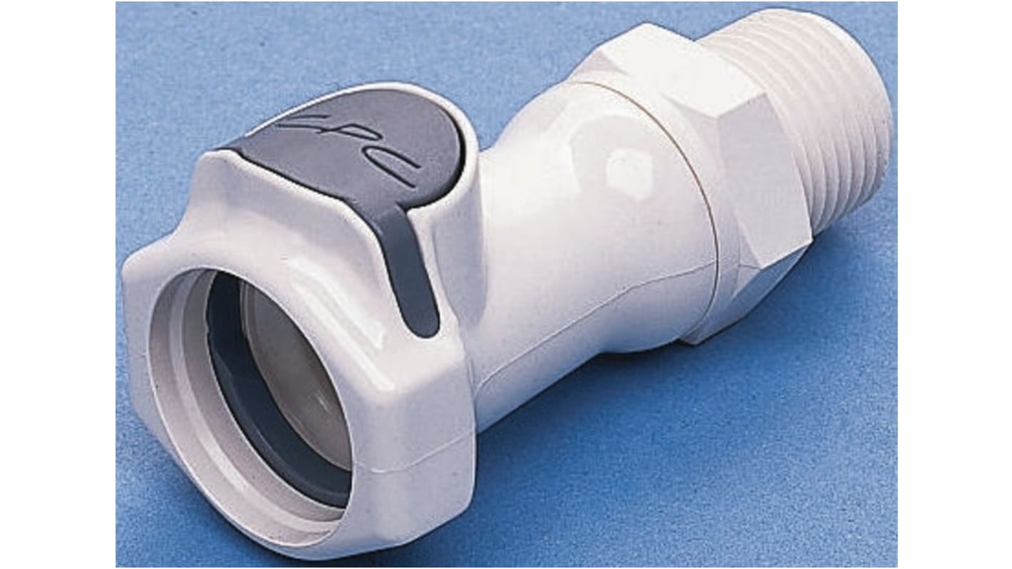 Acoplamiento para tubo flexible, Material del cuerpo PSU, Rosca de 3/8plg, Presión máx. de trabajo 8,6 bar
