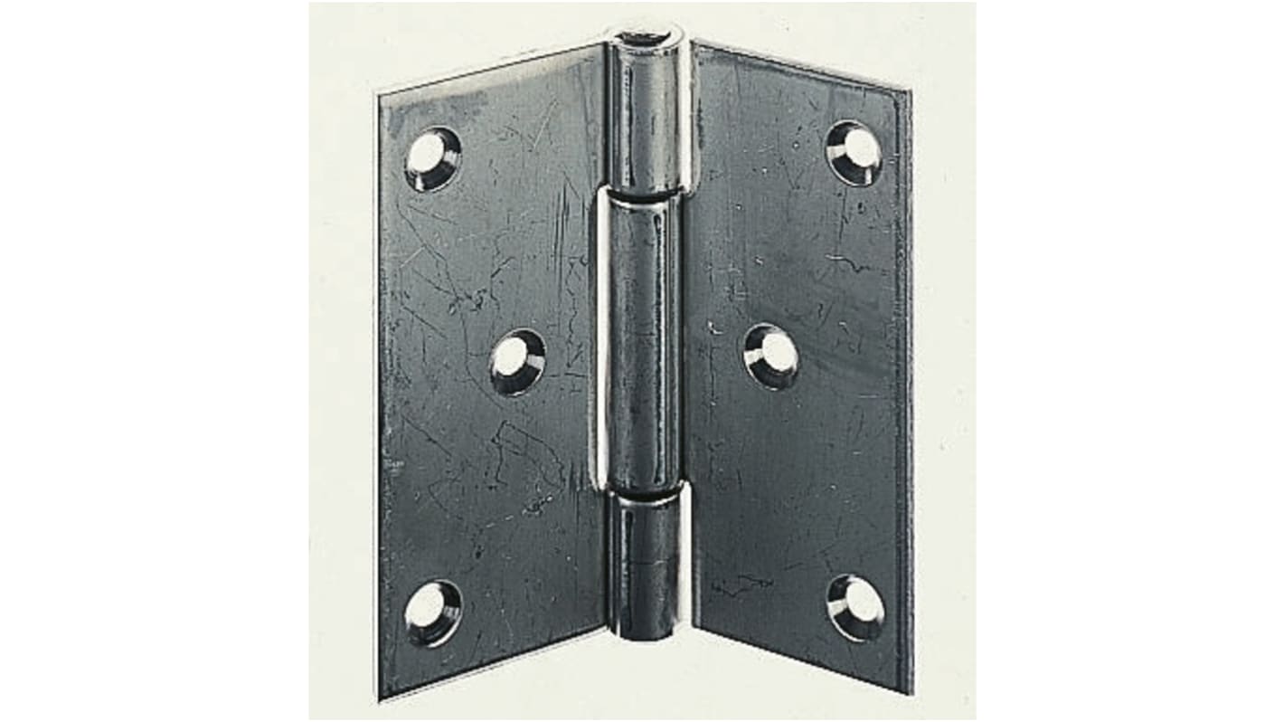 Pinet Stainless Steel Butt Hinge with a Riveted Pin, Screw Fixing, 60mm x 60mm x 2mm