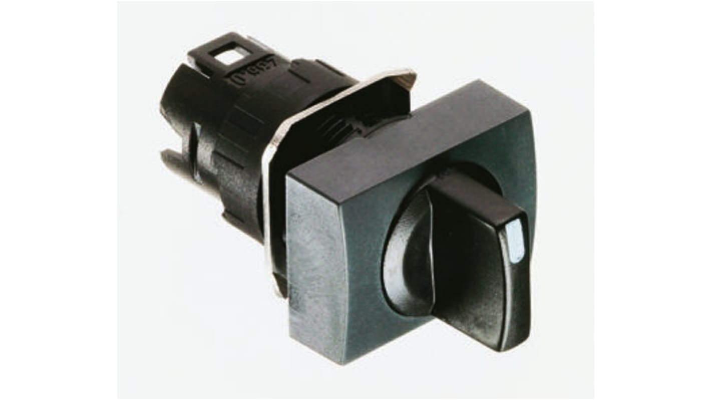 Schneider Electric Harmony XB6 Series 2 Position Selector Switch Head, 16mm Cutout, Black Handle