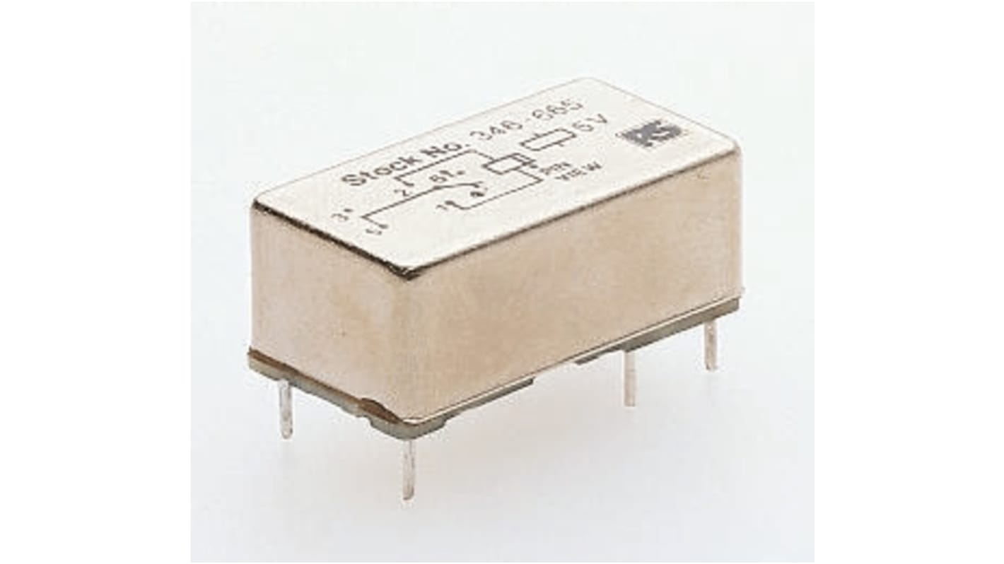 Relé de señal con enclavamiento TE Connectivity, DPDT, 24V dc, 2 A dc, 16 A ac, montaje en PCB