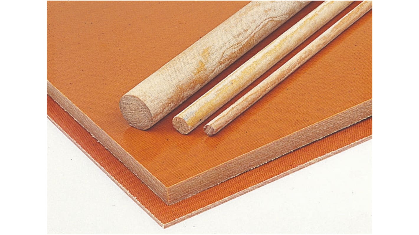 Tufnol Brown Plastic Sheet, 590mm x 285mm x 2mm, Phenolic Resin, Weave