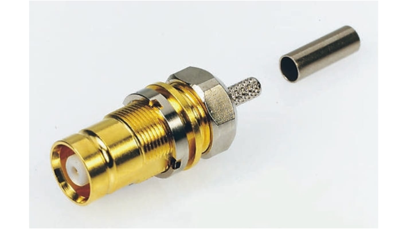 Telegartner, jack Cable Mount 1.6/5.6 Connector, 75Ω, Crimp Termination, Straight Body