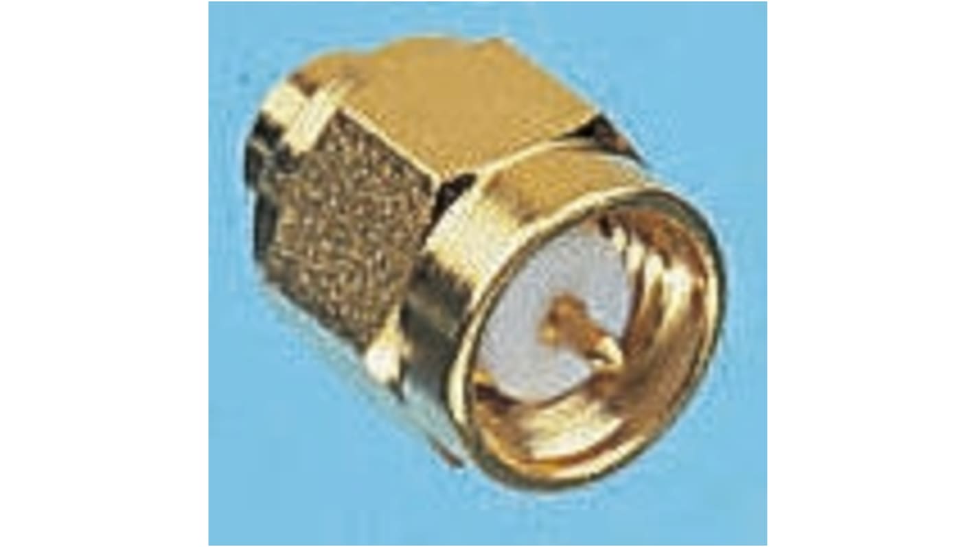 TE Connectivity 1050757 Series, Plug Cable Mount SMA Connector, 50Ω, Solder Termination, Straight Body