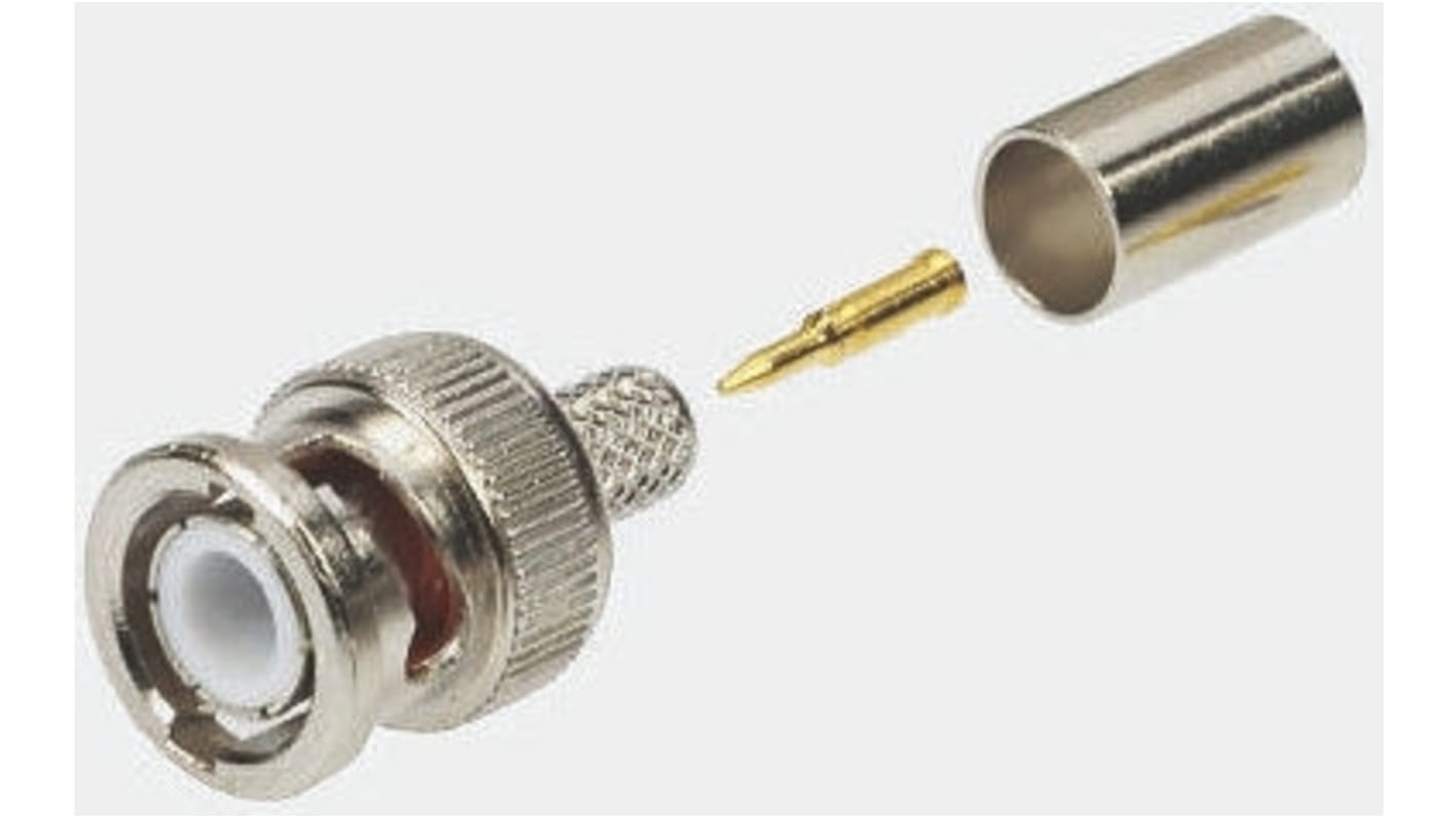 RS PRO Male Koaxialsteckverbinder BNC-Steckverbinder, Kabelmontage, Crimp-Anschluss, für RG58-Kabel, 50Ω, Gerade