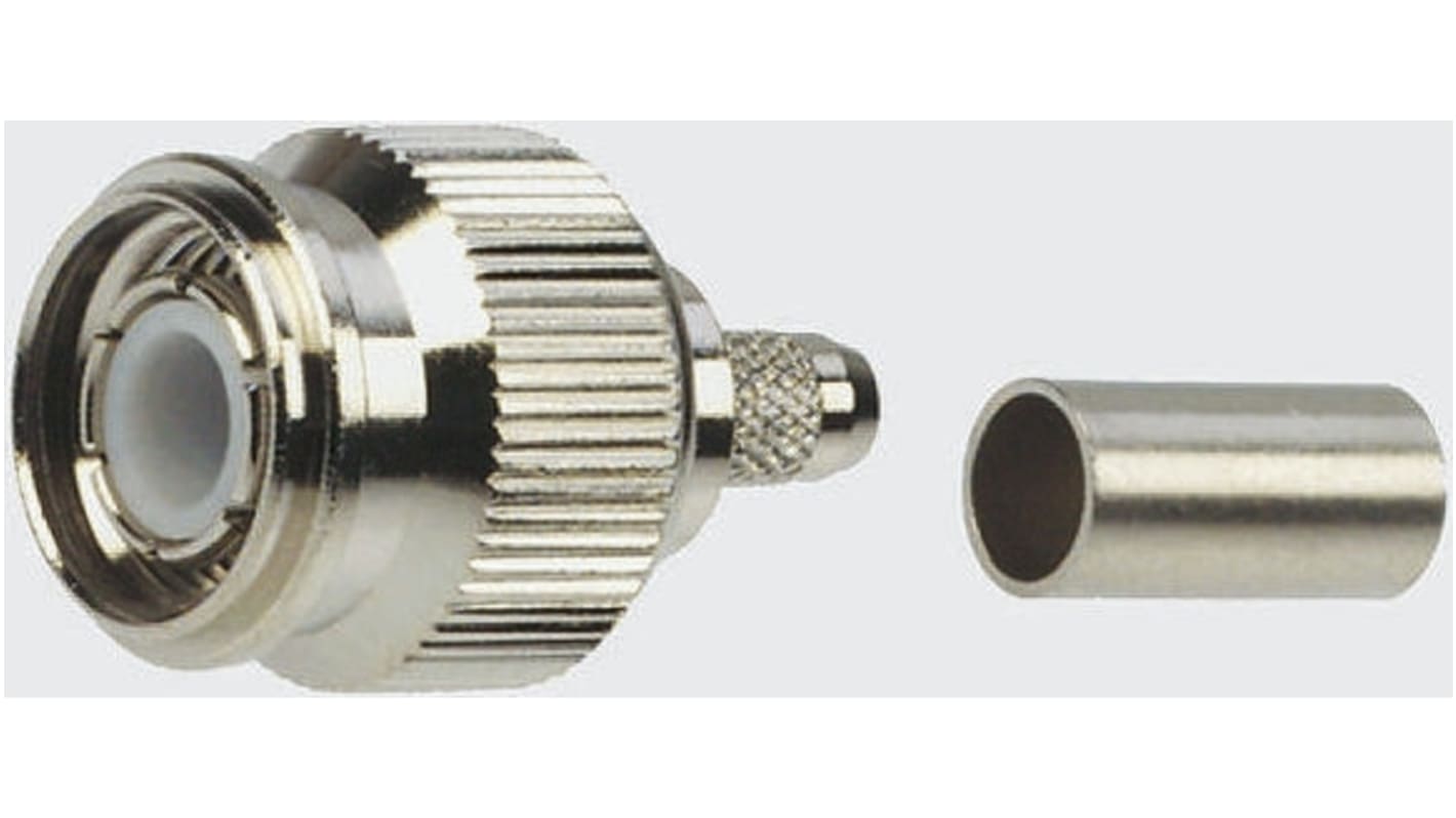 Conector coaxial TE Connectivity 5-1814800-3, Macho, Recta, Impedancia 50Ω, Montaje de Cable, Terminación de Crimpado,