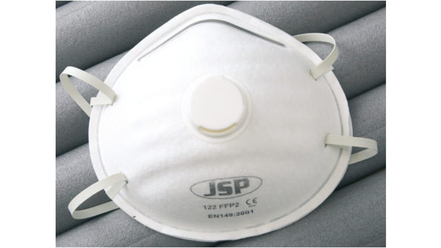 JSP Disposable Face Mask for General Purpose Protection, FFP2, Valved, Moulded, 10 per Package