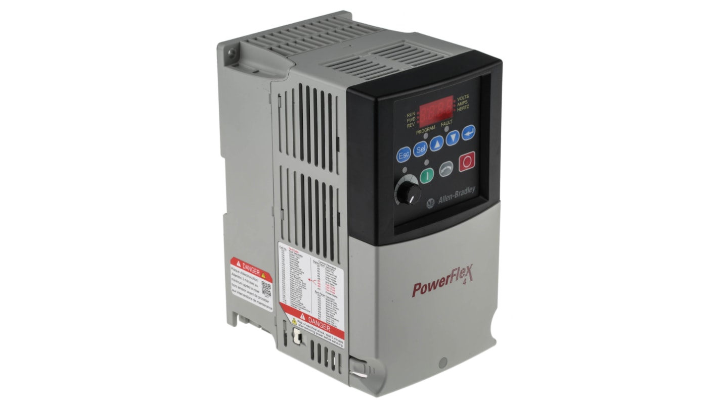 Allen Bradley Inverter Drive, 3.7 kW, 3 Phase, 400 V ac, 8.7 A, PowerFlex 4 Series