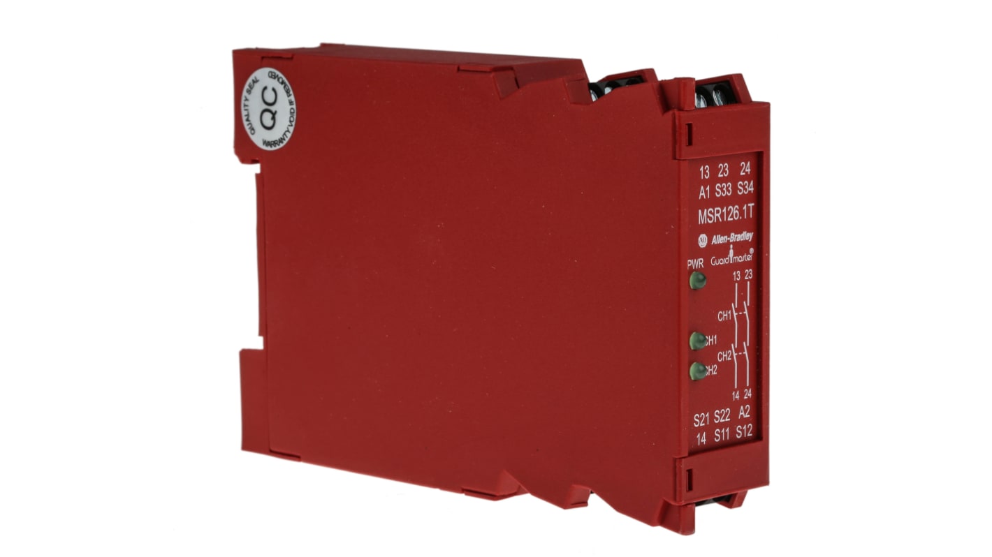 Relé de seguridad Rockwell Automation Minotaur MSR126.1T de 2 canales, para Haz de luz/cortina, Interruptor de