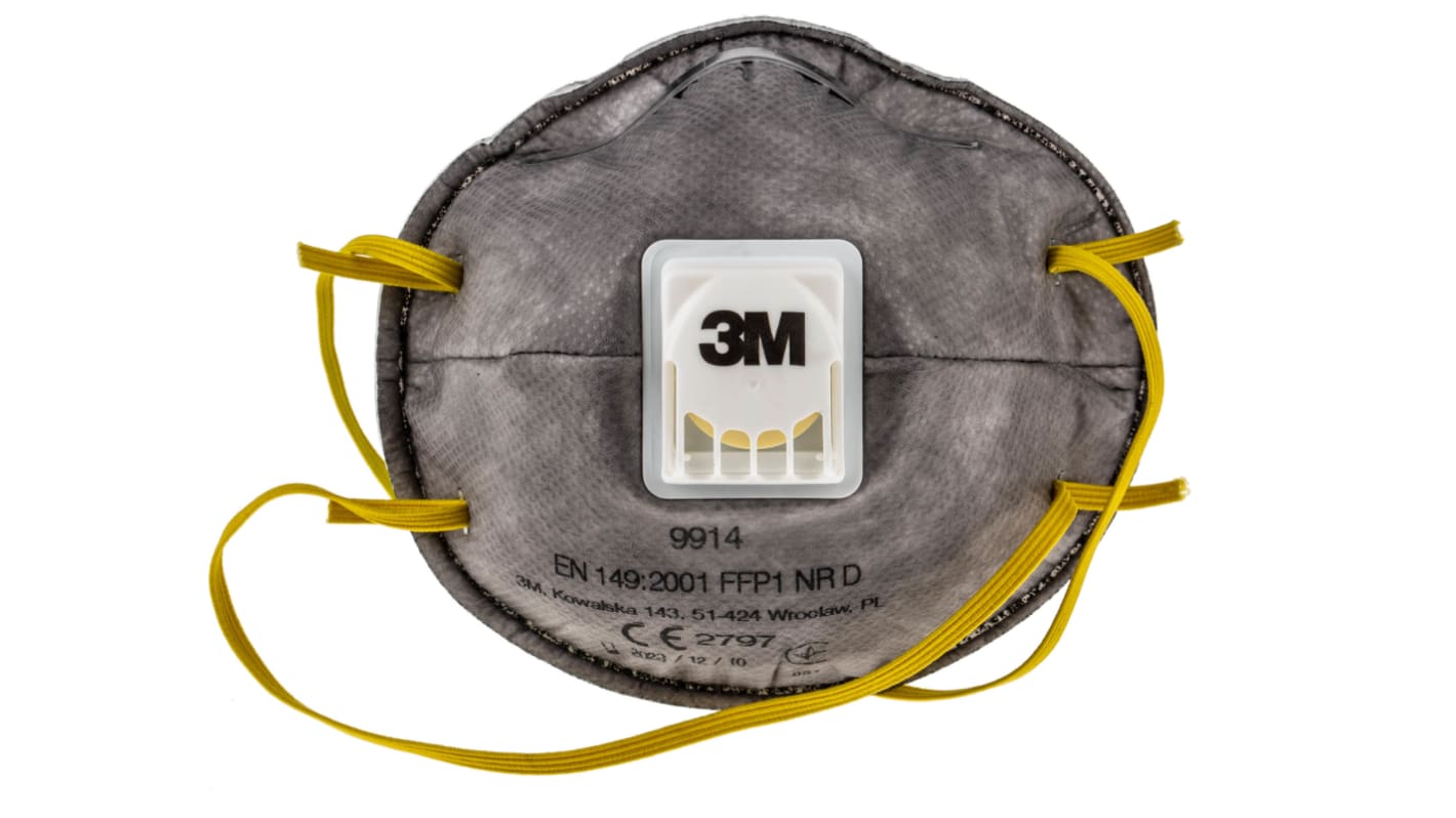 3M 9900 Speciality Series Respirator Mask for Nuisance Odour Protection, FFP1, Non-Valved, Moulded, 10 per Package