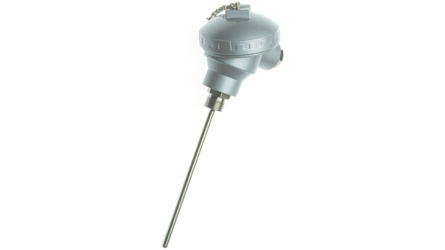 Sensor RTD PT100 RS PRO de 4 hilos, sonda: Ø 6mm, long. 500mm, temp. -50°C → +450°C