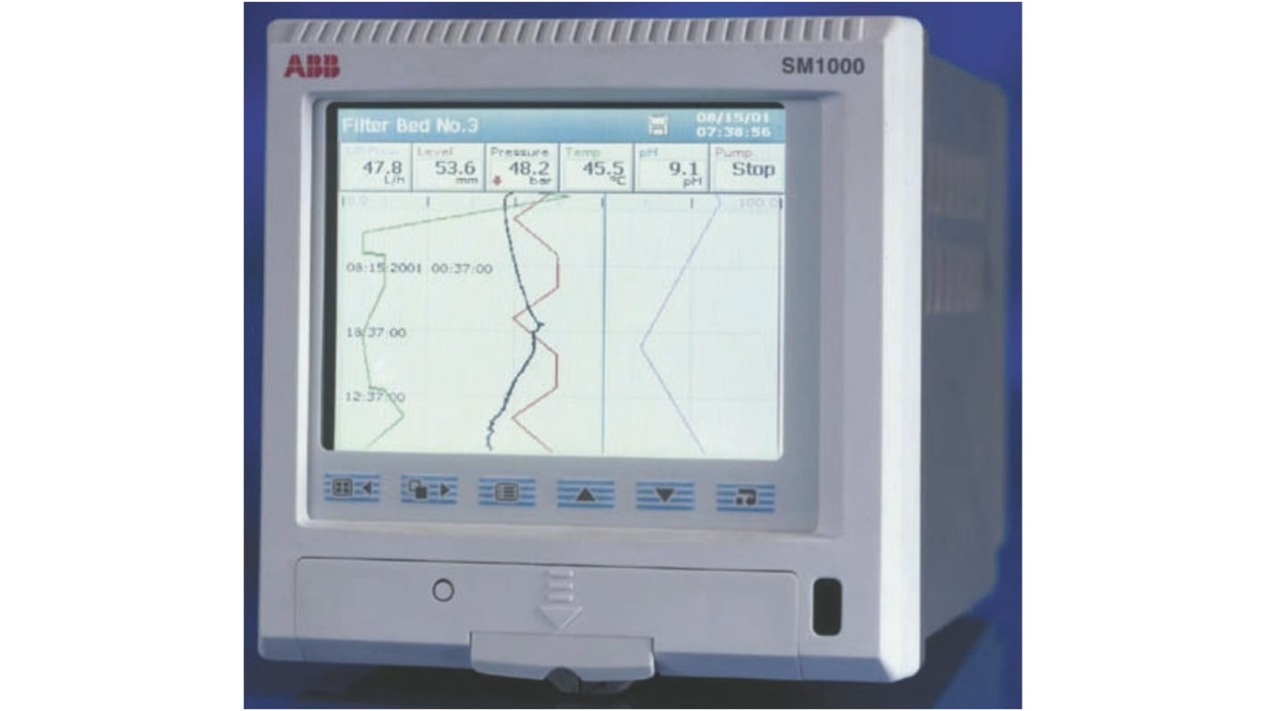 ABB SM1006S/B20/0000/22/STD, 6 Input Channels, Videographic Chart Recorder Measures Current