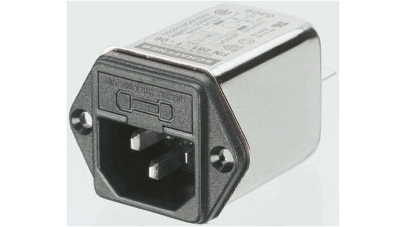 Filtr IEC, Samec IEC/EN 60939, Nasazovací 5 x 20mm, Faston, 4A, 250 V AC, 0 → 400Hz