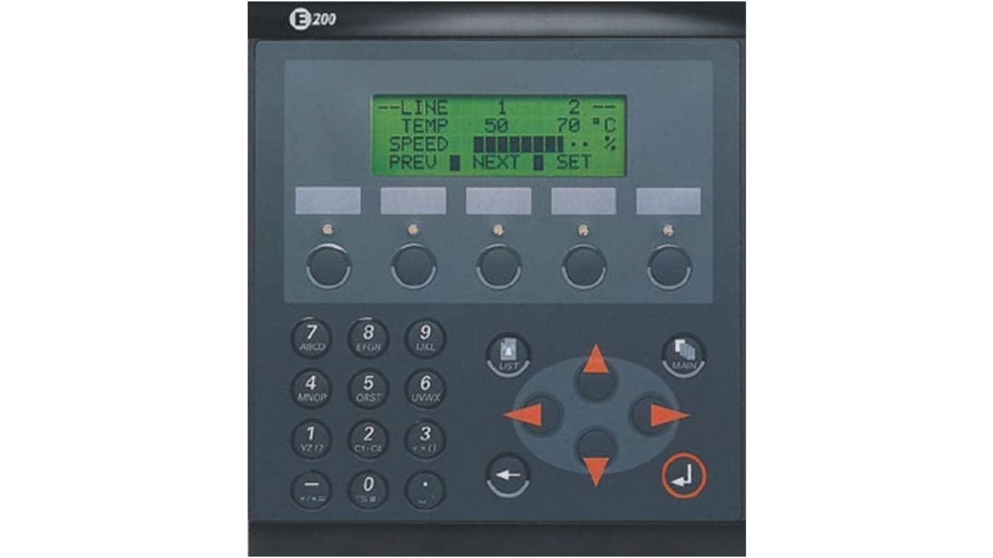 E200 Mitsubishi LCD HMI Terminal, Membrane Keyboard, 24 V dc Supply