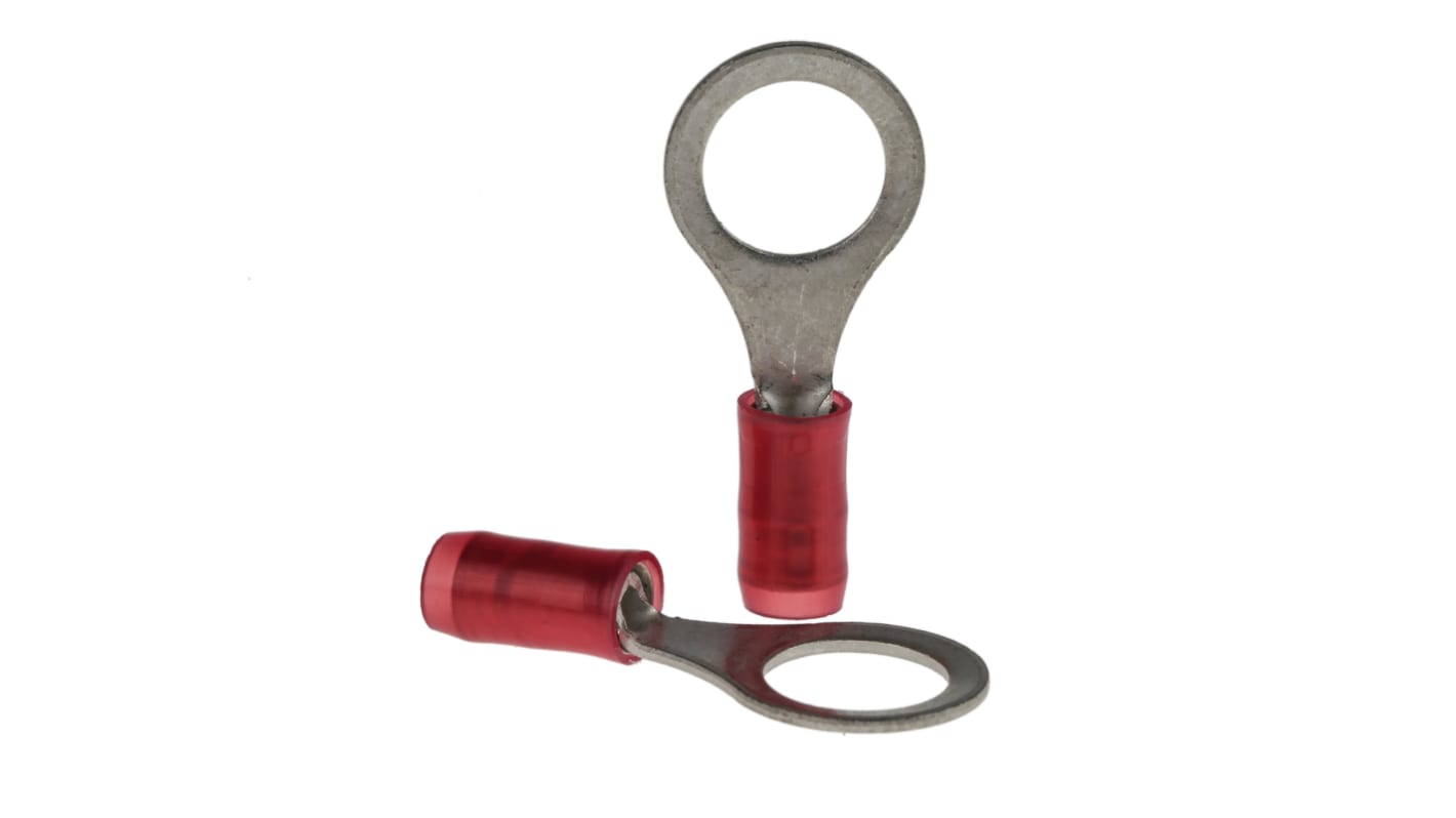 Cosses à œillet TE Connectivity, Isolé, Rouge, 1.65mm², M8, 11.91mm, série PIDG