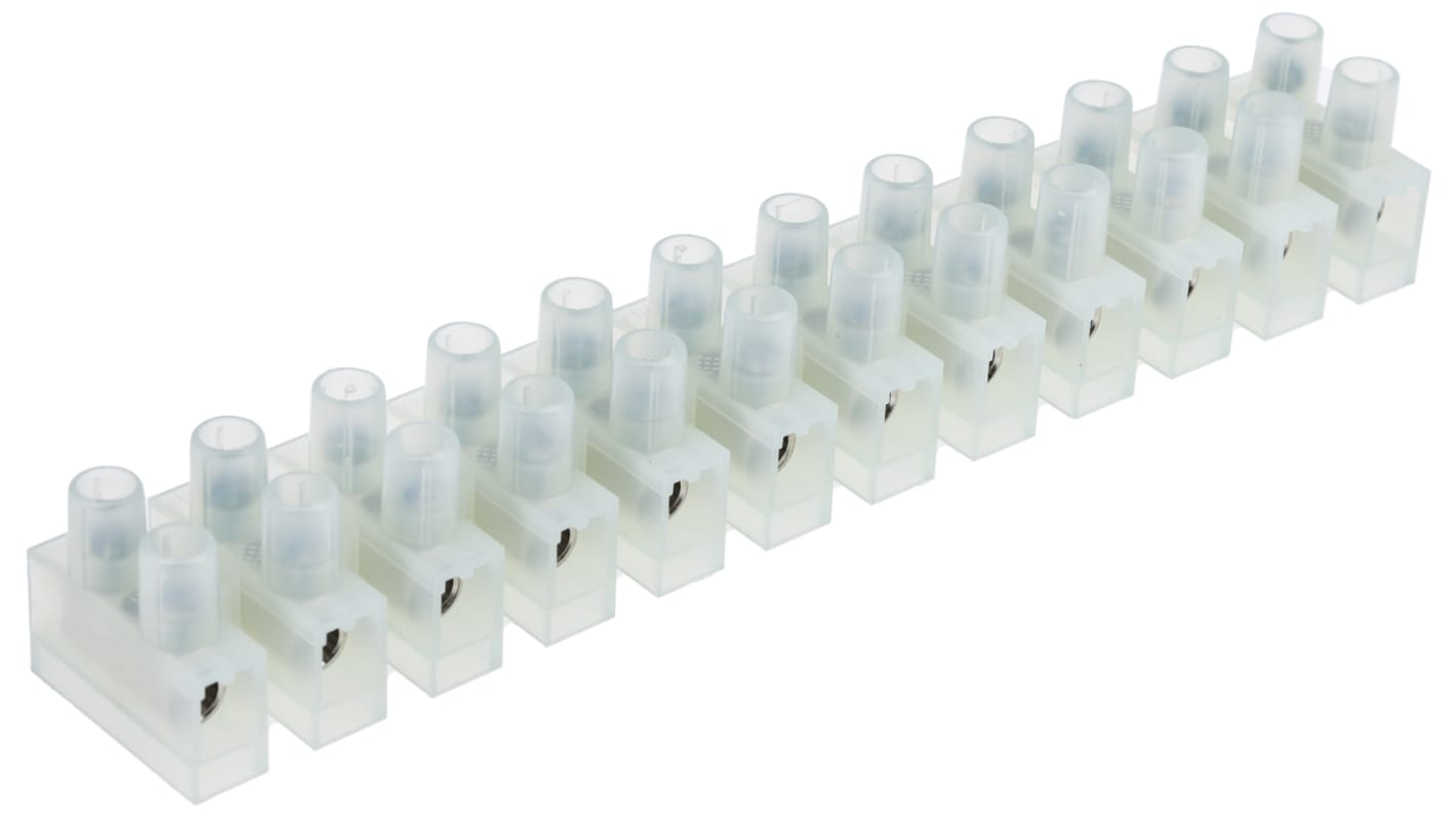 RS PRO Non-Fused Terminal Block, 12-Way, 41A, 4 mm² Wire, Screw Down Termination