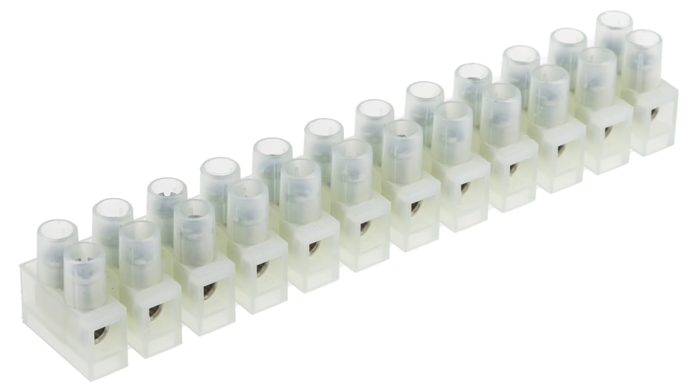 RS PRO NonFused Terminal Block, 12Way, 24A, 2.5 mm² Wire, Screw Down Termination RS