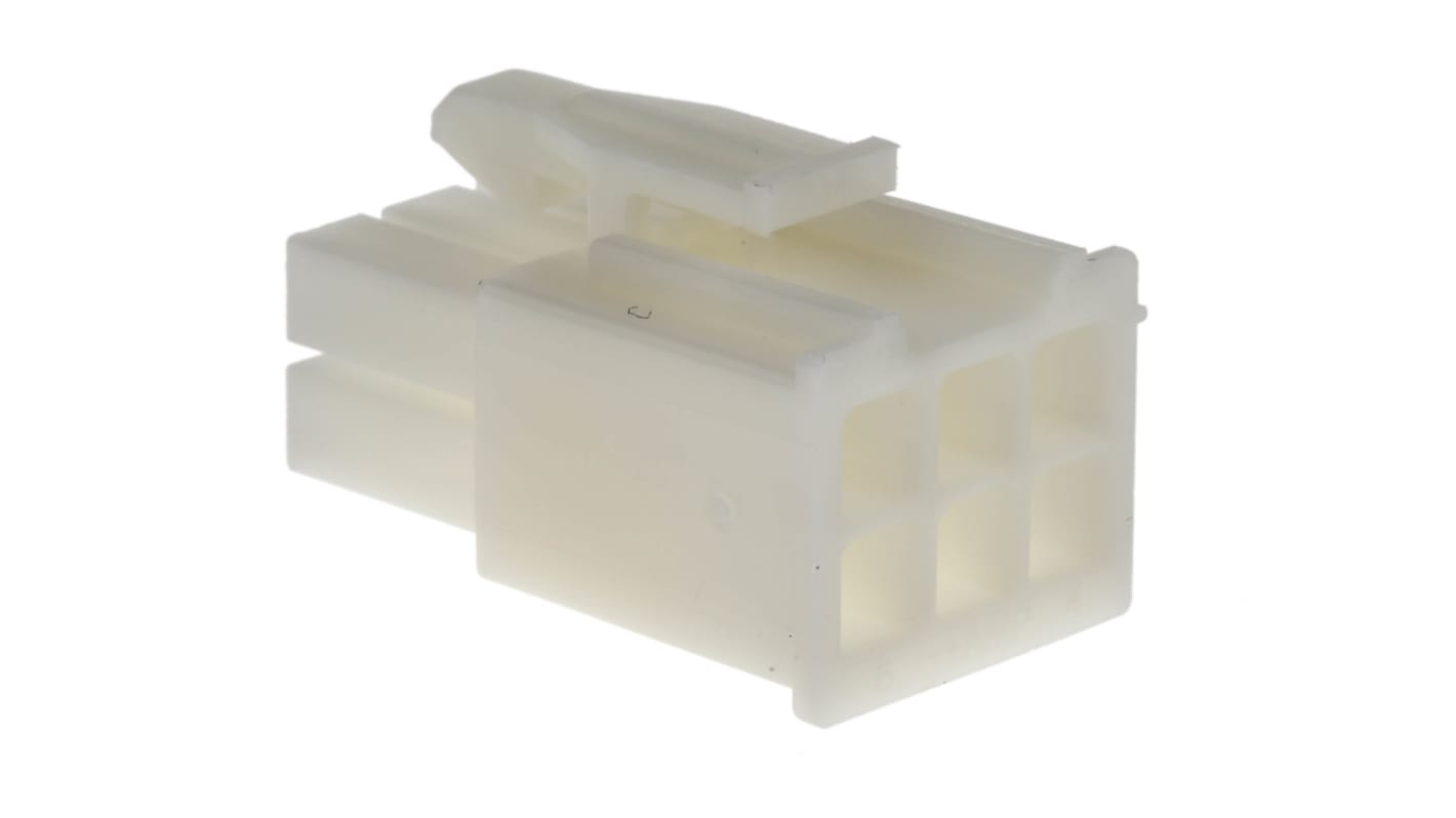 TE Connectivity, Mini-Universal MATE-N-LOK Male Connector Housing, 4.2mm Pitch, 6 Way, 2 Row