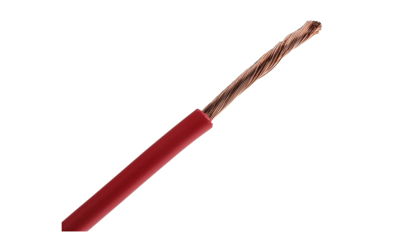 RS PRO Red 6 mm² Hook Up Wire, 9 AWG, 80/0.3mm, 25m, PVC Insulation