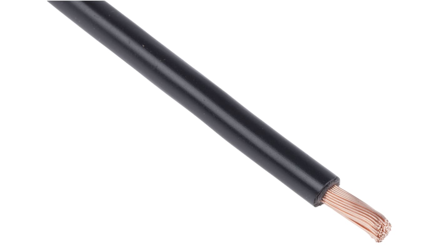 RS PRO Einzeladerleitung 10 mm², 7 AWG 25m Schwarz PVC isoliert Ø 7.2mm 72/0,4 mm Litzen