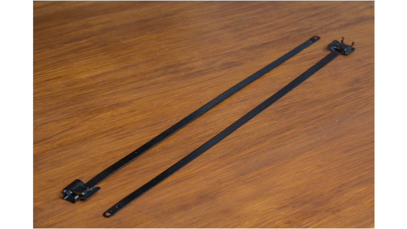 RS PRO Cable Tie, Releasable, 450mm x 10 mm, Metallic 316 Stainless