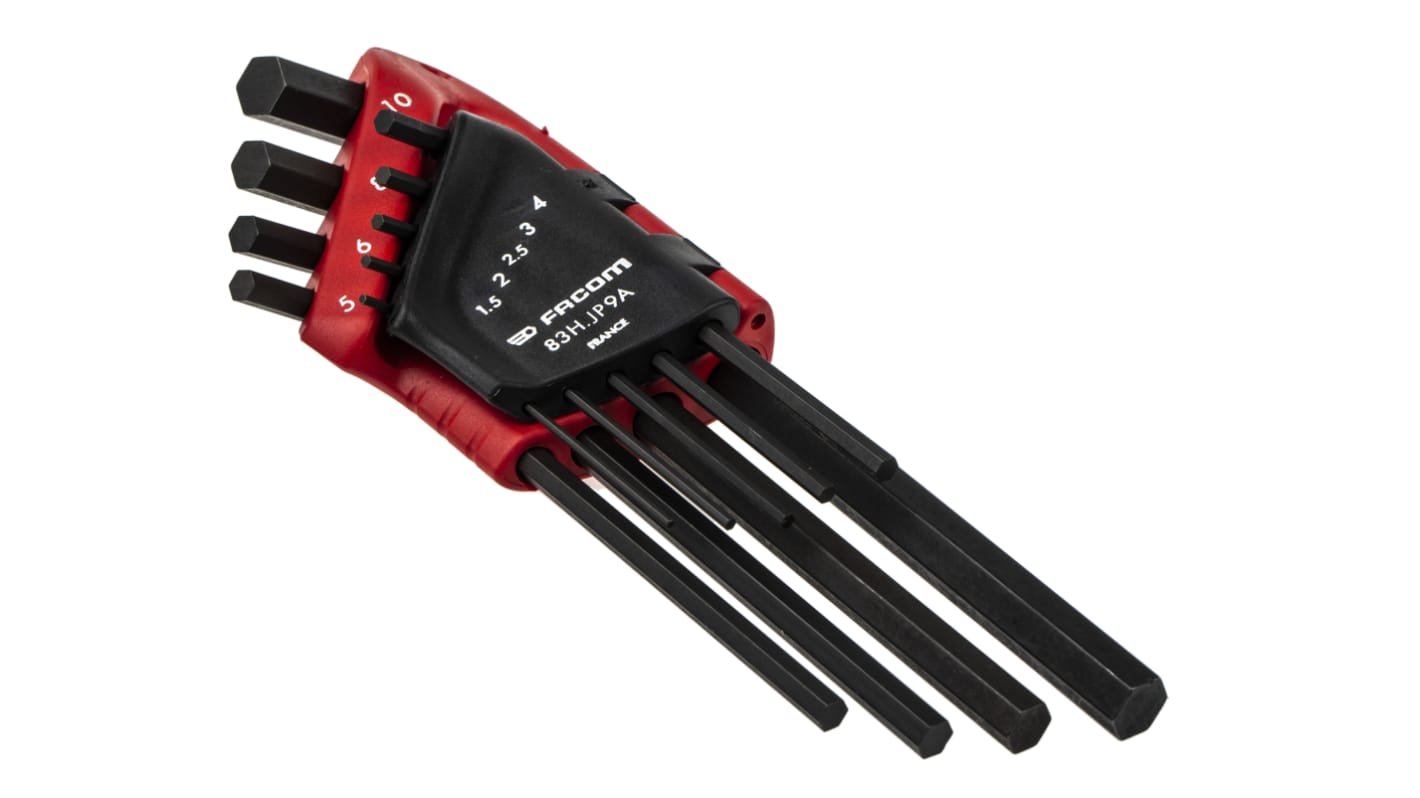 Facom 9 piece L Shape Metric Hex Key Set, 1.5mm