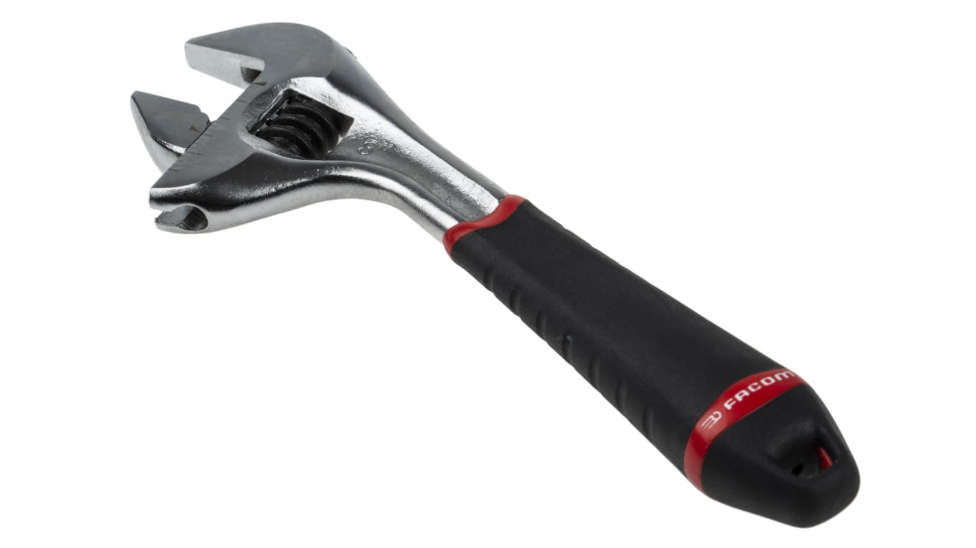 Facom Adjustable Spanner, 209 mm Overall, 27mm Jaw Capacity, Plastic Handle