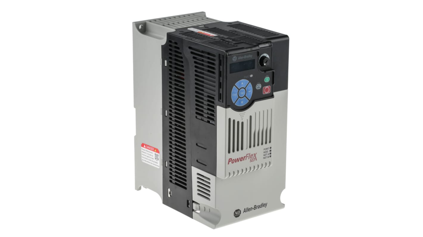 Měnič kmitočtu, řada: PowerFlex 523 7,5 kW 17 A 400 V AC Ethernet IP20, pro použití s: Motor AC Allen Bradley