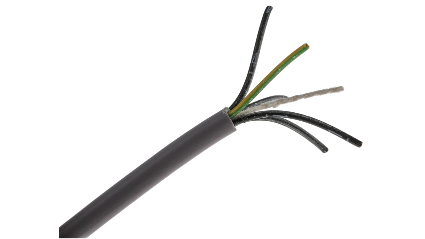 Control Cable 5žilový plocha průřezu 0,5 mm², 9 A, 300/500 V PVC plášť , vnější průměr: 6.2mm RS PRO 50m