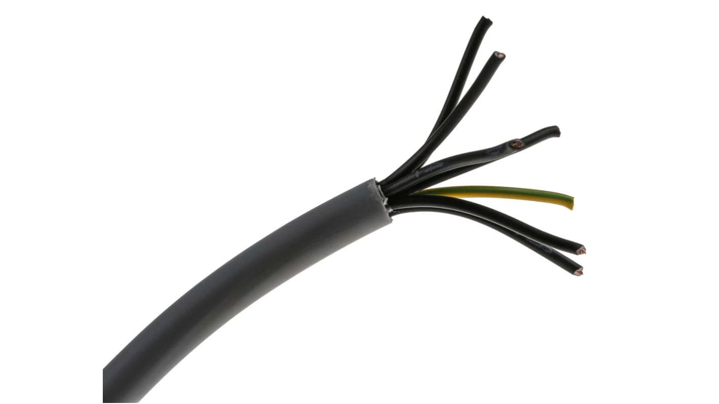 Cable de control RS PRO de 7 núcleos, 0,5 mm², Ø ext. 6.7mm, long. 50m, 300/500 V, 9 A, funda de PVC