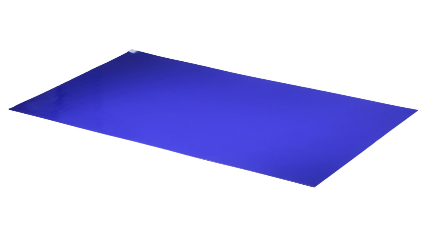 RS PRO Blue Cleanroom Tacky Mat, 910mm x 910mm x 1.65mm