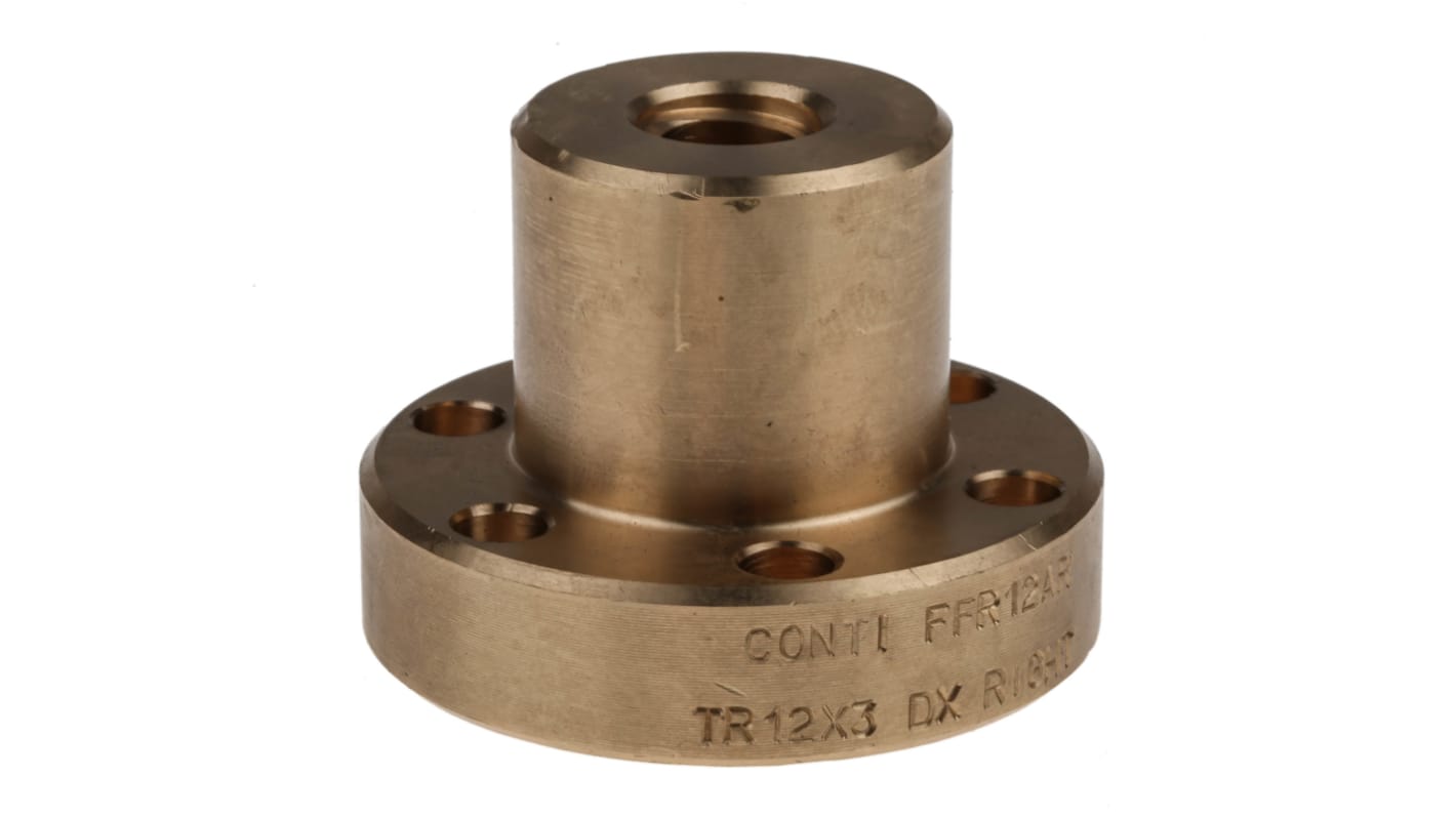 RS PRO Flanged Round Nut For Lead Screw, For Shaft Dia. 12mm