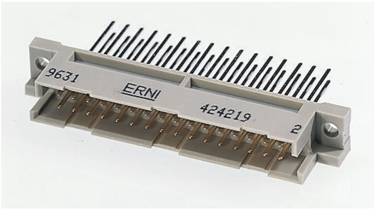 Connecteur DIN 41612 ERNI, 48 contacts Femelle, Angle droit sur 3 rangs, entraxe 2.54mm