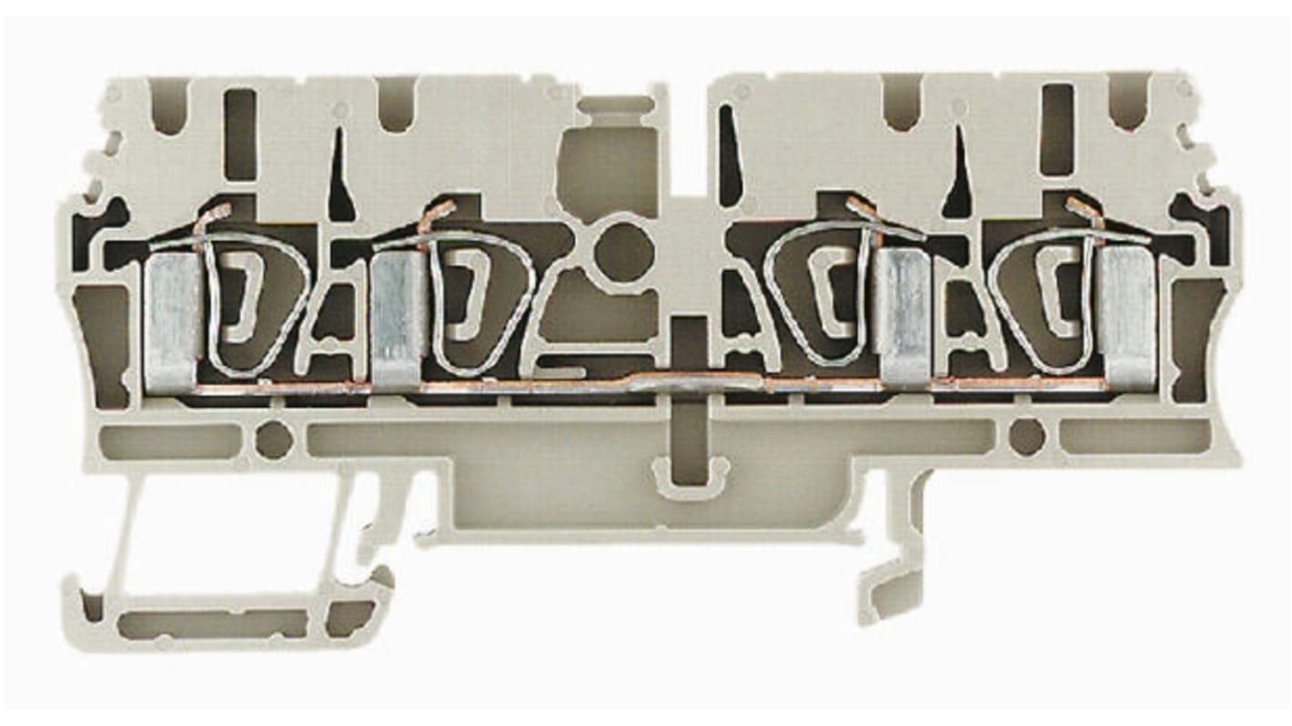 Weidmüller ZDU Series Blue Feed Through Terminal Block, Single-Level, Clamp Termination